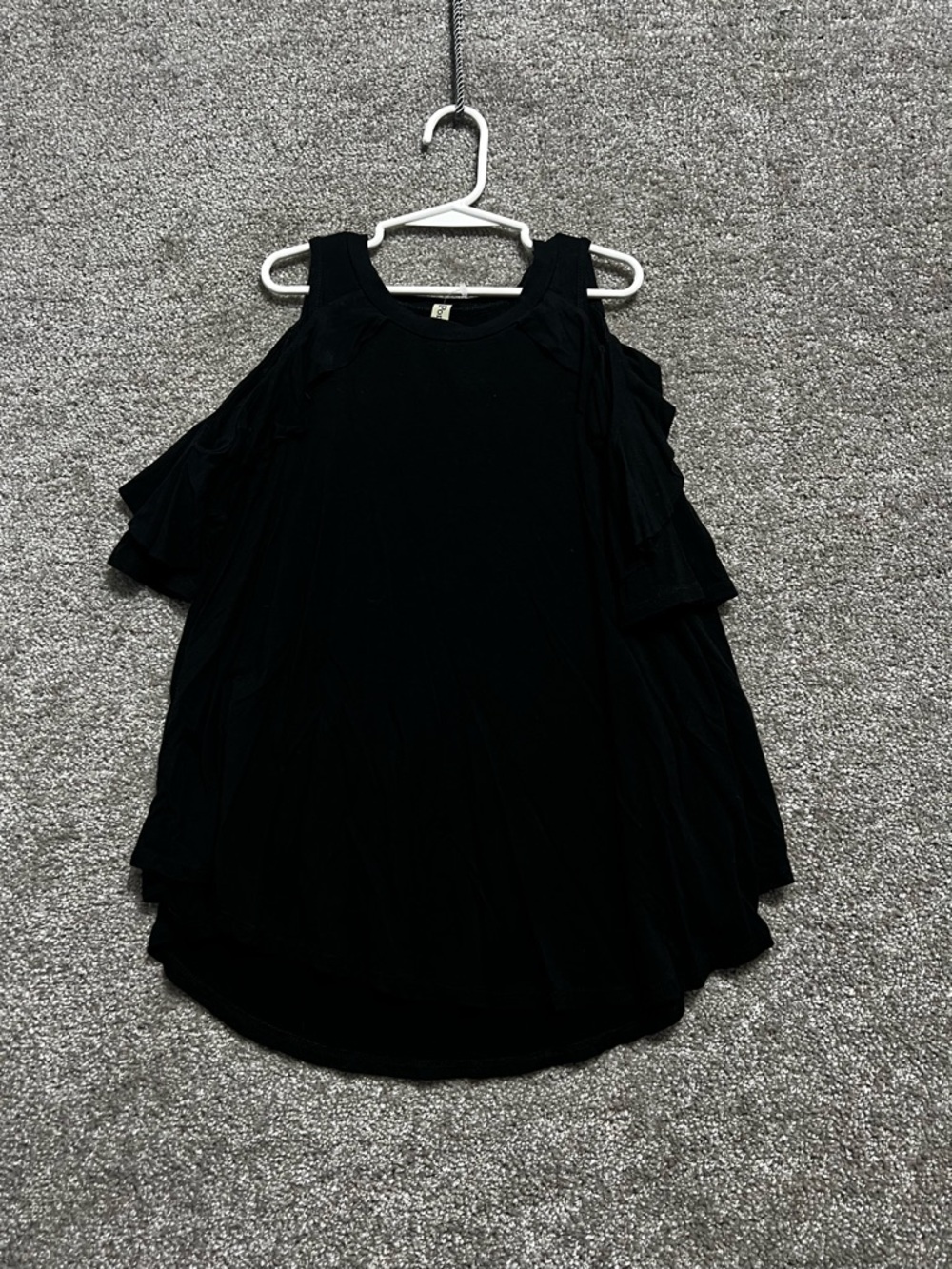 Pomelo Girls Black Cold Shoulder Tunic Top Blouse Size Small